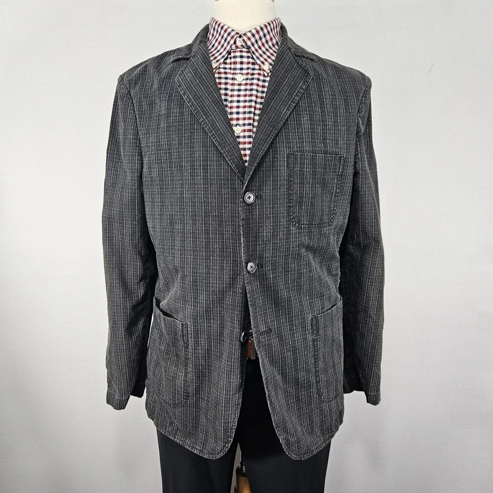 Murano Men's Sport Coat Blazer Three Button Unstructured Cotton Size LARGE